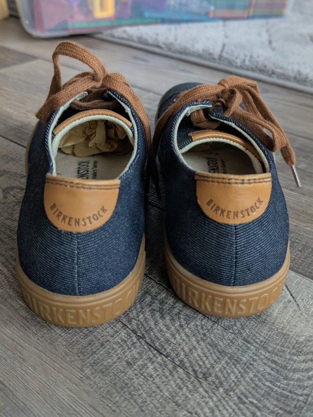 Birkenstock Unisex Arran Low Profile Support Footbed Sneaker Shoes Denim 38 - Picture 7 of 8